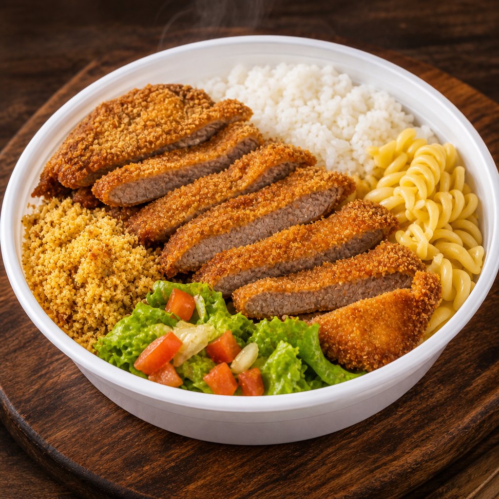 Marmitex Grande Com Bife Milanesa